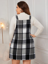 Load image into Gallery viewer, Honey Plus Size Plaid Wide Strap Overall Dress
