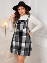 Load image into Gallery viewer, Honey Plus Size Plaid Wide Strap Overall Dress
